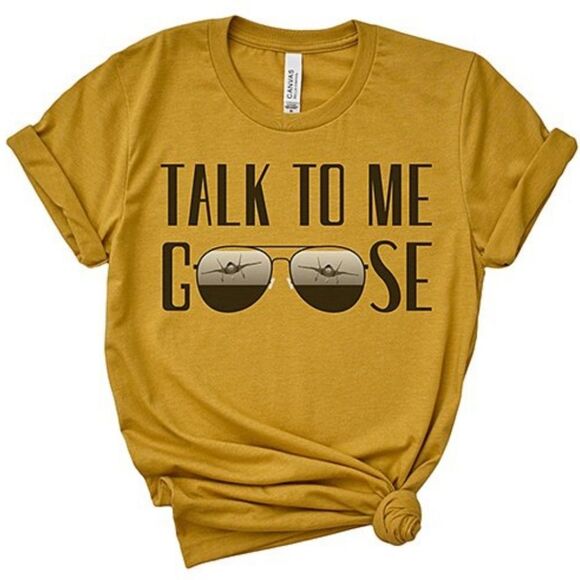 NWOT Talk To Me Goose Women XXL Yellow T-Shirt Cotton - Picture 1 of 6